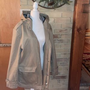 Forever 21 Men khaki thick hooded jersey jacket
